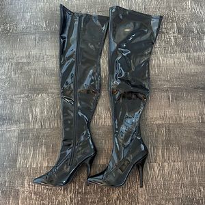 Thigh High Pleaser Leather Boots